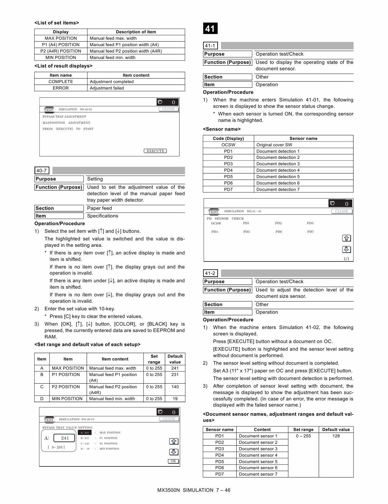 SHARP MX 3500 3501 4500 4501 N Service Manual